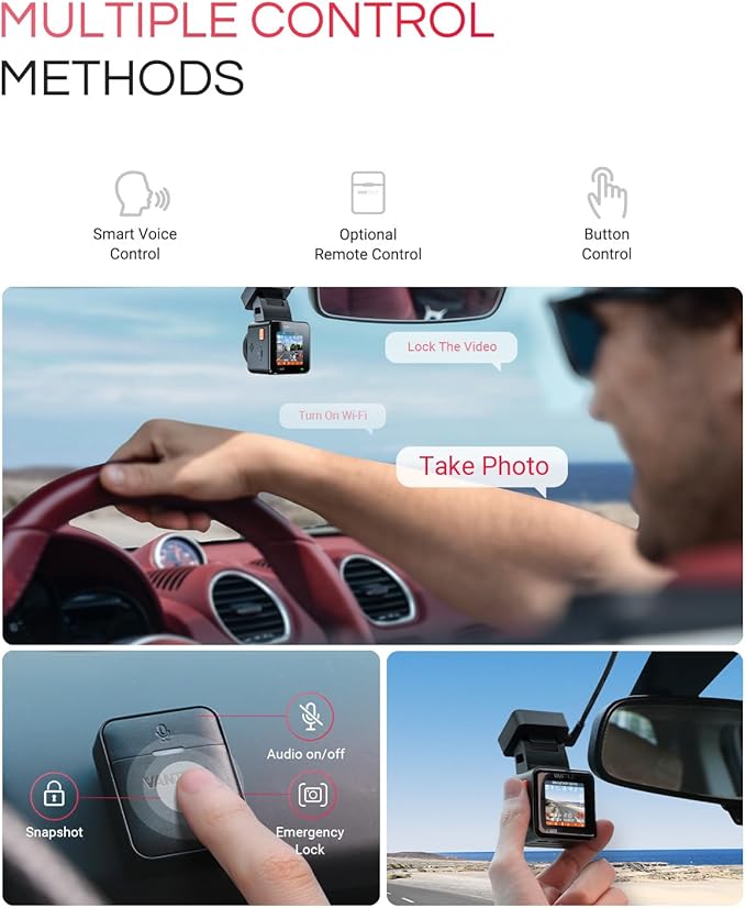 Vantrue E1 Pro 4K Mini Dash Cam Front, STARVIS 2 PlatePix HDR Night Vision Car Camera, Built-in 5G WiFi GPS, 1.54'' IPS Screen, Voice Control, Parking Mode, Support 1TB Max (Renewed)