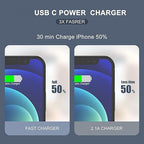 iPhone Fast Charger,Type C Wall Charger Block Plug and 10ft USB C to Lightning Charging Cable Cord Long,Power Adapter Cube Brick Box for Apple iPhone 14 Pro Max/14 Plus/14/13/12 Mini/11/XS Max/XR/iPad