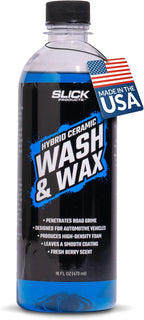 Slick Products Hybrid Ceramic Wash & Wax Super Concentrate – Extra Thick Foaming Car Shampoo & Motorcycle Wash Soap with Wax Protection – Perfect for Foam Cannon – 16 oz.