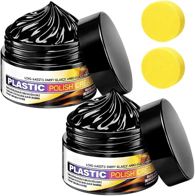 Tyre Nourish Cream, Tire Wax 100g with Sponge,Tire Polishing Paste, Restores Black Gloss, Wheel Cleaning Refurbish Wax, Maintain Luster for Car Tires, Ultimate Wheel Protection (1)