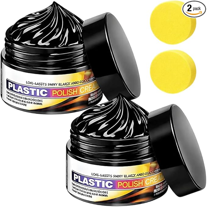 Tyre Nourish Cream, Tire Wax 100g with Sponge,Tire Polishing Paste, Restores Black Gloss, Wheel Cleaning Refurbish Wax, Maintain Luster for Car Tires, Ultimate Wheel Protection (2)