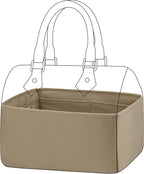 DGAZ Silk Purse Organizer Insert Fits LV Speedy 16/20/25/30/35/45 bags，Silky Smooth Bag Organizer，Luxury Handbag & Tote Shaper（Etoupe grey，SP20）