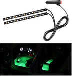 Car LED Strip Light, 24 LEDs RGB Neon Interior Atmosphere Lights, 12V Under Dash Ambient Night Light, Cigarette Lighter Auto Interior Decorative Lamp, Car Accessories (Green)