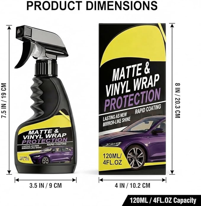 2026 New Matte & Vinyl Wrap Protection Spray, Vinyl Wrap Protection Spray, Ceramic Spray Sealant, Effect Coating Agent Rapid Ceramic for Glossy & Matte Finishe (2Pcs)