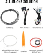 Ambient Light with Blind Spot Warning LED Compatible for Tesla Model Y (2020-2024) & 3 (2022-2023) AMD Interior Lights Strip 3.77ft for Tesla Custom Color Modes Neon Light Kit Plug-and-Play