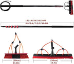Water Fed Pole Kit - Telescopic Window Cleaning Brush & Extension Pole Set for Efficient Outdoor Washing Solar Panel Care and Vehicle Detailing Solutions