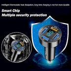 2Pcs 66W Fast USB Car Charger Fast Charge with Voltmeter LED Light Display Car Charger Adapter Compatible for iPhone 14/13/12/11pro/x/8/S22/S22+/Ultra/S21/S10/S9 (2Pcs Black)