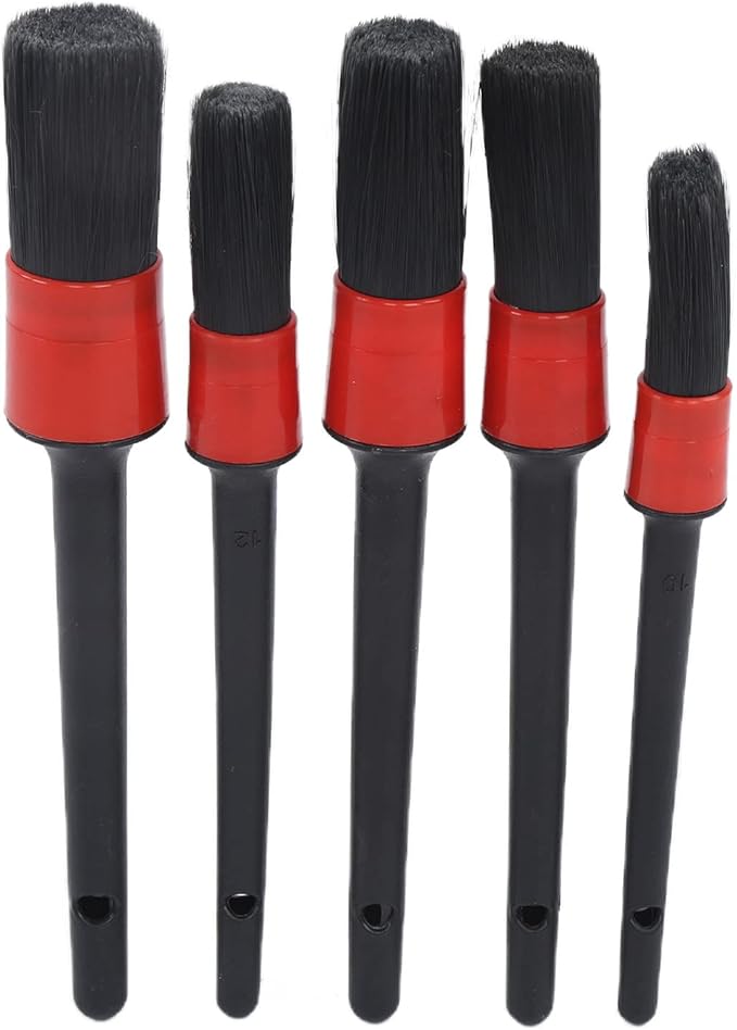 17Pcs Detailing Brush Set, Wheel Scrub Cleaning Tool Kit for Car Truck, Includes Long Wheel Rim Brush, 5 Detail Brushes, Steel Wire Brushes, Car Wash Glove, Vent Brush, Perfect for