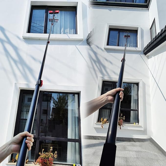 Cleaning Brush, Water Fed Telescopic Brush with Extension Pole 3.6m-10.8m, High-Altitude Window Cleaning Brush, for Outdoor Washing Equipment Tool 5.4m/18ft (10.8m/36ft)
