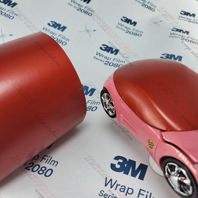 3M Car Wrap Roll 2080 Satin Smoldering Red | S363 | (5ft x 50ft (250 Sq/ft)) | Automotive Vinyl Wrap for Cars - Car Interior Wrap & Exterior | w/Free Instawraps Pro Glove