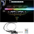 Car LED Strip Lights, 43.3 Inch & 13.8 Inch 2 in 1 64 Colors Music Mode Inside Vehicle Dash Ambient Lighting Kit with Wireless Remote Control, Auto Dashboard Lamp, Universal Fit