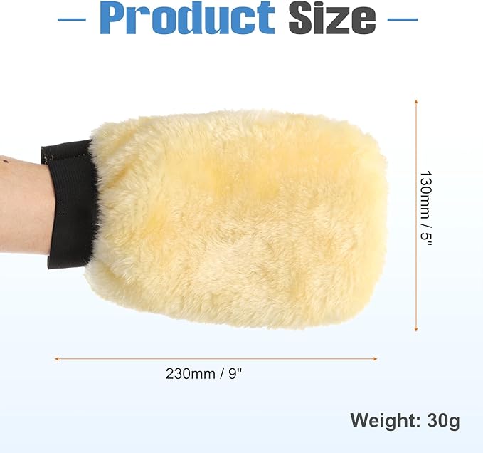 HARFINGTON Car Wash Mitts 9" x 5" Scratch Free Wash Gloves Absorbent Double Sided Plush Cleaning Drying Mitts for Car Washing Home Clean Yellow