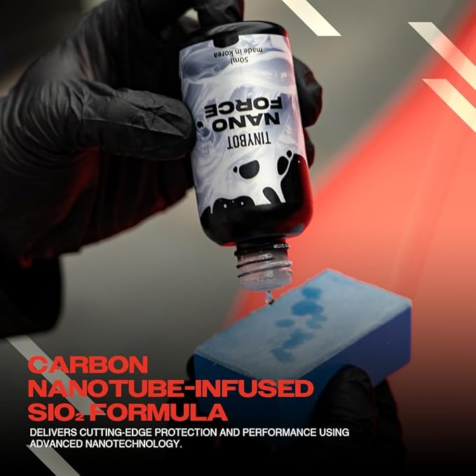 Tinybot Nano Force 9H Graphene Ceramic Coat - Extreme Gloss, Durability & Hydrophobicity - Self-Leveling Technology, UV Protection, Anti Scratch - Repels Dirt, Grime Chemical & Contaminants - 1.6 oz