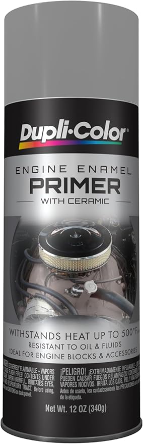 Dupli-Color DE1612 Engine Enamel Spray Paint with Ceramic - Gray Primer - 12 oz Aerosol Can