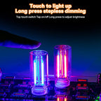 2 PCS Car USB Night Light Bulb, Touch Dimmable Car Interior Ambient Lights, Mini Retro Glass Bottle LED Lamp, Plug-in USB Mood Light for Vehicle, Bedroom, Camping(Red)