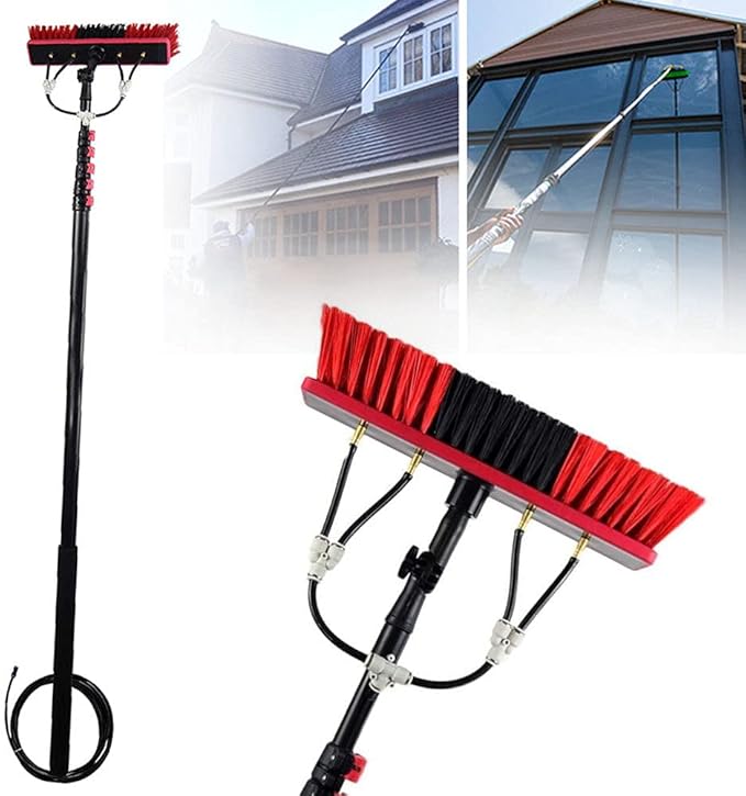 Telescopic Rod Window Cleaning, Truck Wash Brush with Long Handle, 12Ft-36Ft Water Fed Telescopic Brush, Equipment Extension Pole for Glass Wall Photovoltaic Panel Cleaning,12FT/3.6M (20FT/6M)