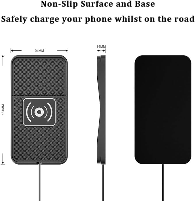 Car Wireless Charger Pad for Nissan Z 2023-2026, Type-C/USB 20W Fast Wireless Car Charger Pad Non-Slip Cordless Charging Mat,A-30cm Cable Type-C Plug