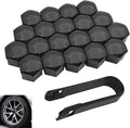 20 Pcs Wheel Nut Covers for Hyundai Palisade 2020 2021 2022 2023 2024, Hex Lug Nut Caps Waterproof Protective PP Plastic Auto Hub Screw Protector Accessories,Black-17mm