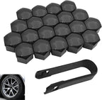 20 Pcs Wheel Nut Covers for Honda Pilot 2025 2024 2023, Hex Lug Nut Caps Waterproof Protective PP Plastic Auto Hub Screw Protector Accessories,Black-19mm
