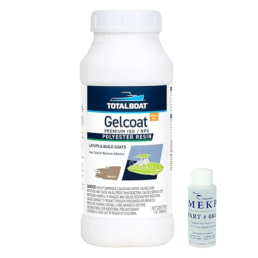 TotalBoat Marine Gelcoat for Boat Building, Repair and Composite Coatings (Neutral, Quart No Wax)