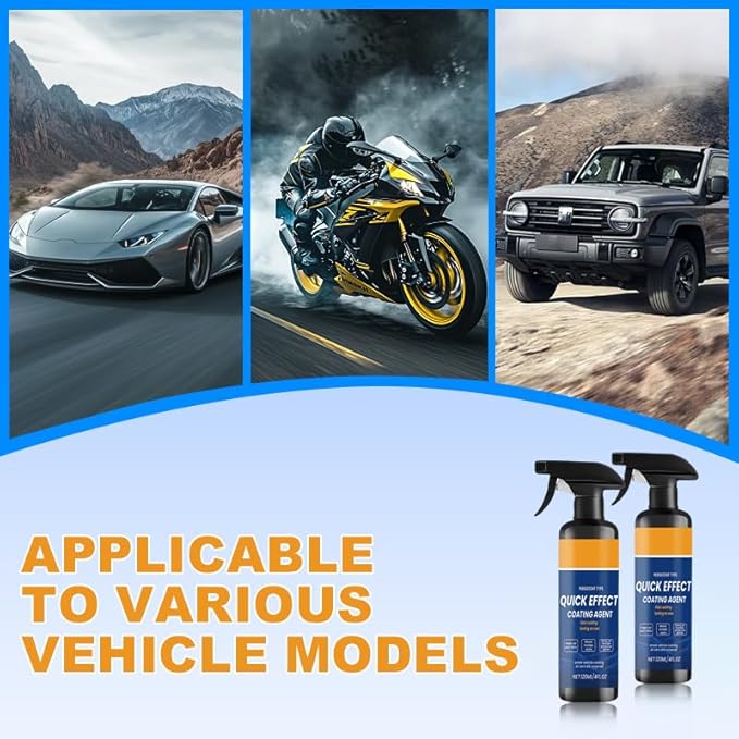 Car Coating Spray, 2026 New Quick Effect Coating Agent for Car, Advanced Car Quick-Acting Coating Agent Spray, Waterless Wash Car Coating Spray for Shine & Protection (2 PCS)