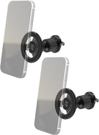 Scosche MagSafe Car Mount Vent, Phone Holders for Your Car with Strong Magnetic Hold and Secure Twist-Lock Vent Clip, Rotatable Car Phone Holder for iPhone 17 16 15 14, Includes Magnetic Ring, 2-Pack