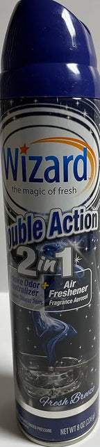 Wizard Double Action Smoke Odor Neutralizer & Air Freshener, Eliminates Smoke Smell & Odors, Freshens Air, Long-Lasting Scent; 4-Pack of 10 oz Sprays fresh breeze