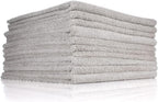 The Rag Company - Edgeless 300 - Microfiber Detailing Towels, Perfect for Removing Polishes, Sealants, and Glaze; Great for Interior Cleaning and Dirty Jobs; 300GSM, 16in x 16in, Ice Grey (10-Pack)