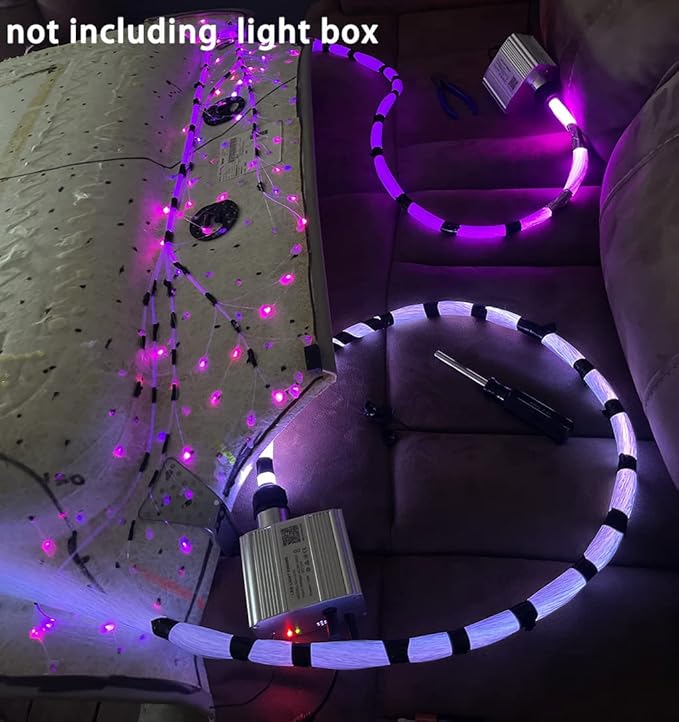 AZIMOM PMMA Plastic Mixed 375pcs 9.8ft Fiber Optic Cable Strands 0.03in/0.04/0.06in End Glow Roll Bunch Fiber String for Star Sky Roof Ceiling Decoration All Kind LED Light Engine Driver