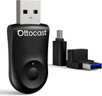 OTTOCAST Mini 2025 Wireless CarPlay & Android Auto 2-in-1 Adapter, Fast Stable Connection, Plug & Play for iPhone & Android Devices (Black)