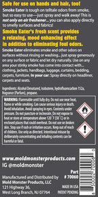 Smoke Eater Odor Eliminator Aerosol Spray, Spring Fresh Linen, 3.5 oz — Tea Tree Oil Breaks Down Smoke at the Molecular Level