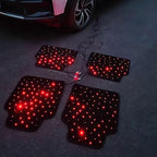 Starlight LED Car Floor Mats, 4pcs Shiny Starry Sky Star Light Floor Mats, App Control Washable Fiber Optic Lights Universal Automotive Decoration Atmosphere Light