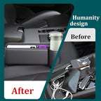 Car Seat Gap Organizer, Multifunctional Car Seat Organizer with Adjustable Cup Holder, Leather Car Seat Gap Storage Box for Holding Phones, Coins, Cards, Keys, Pens (Black)