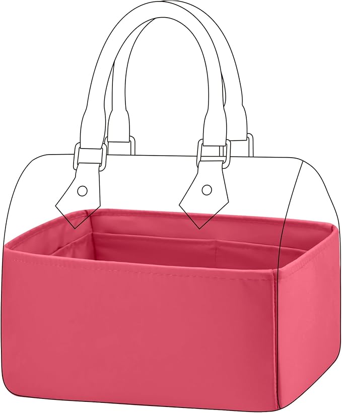 DGAZ Silk Purse Organizer Insert Fits LV Speedy 16/20/25/30/35/40/45 bags，Silky Smooth Bag Organizer，Luxury Handbag & Tote Shaper(Rose lipstick,SP20)