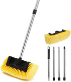 Yocada Five-Sided Car Wash Brush with 61" Long Handle No Scratch 12" Soft Bristle Brush Car Wash Cleaning Mop for Car SUV RV Truck Caravan Boat House Siding Floor