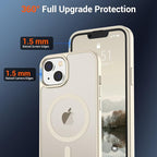 SUPFINE Magnetic for iPhone 14 Case & iPhone 13 Case (Compatible with MagSafe)(Military Grade Drop Protection) Slim Translucent Matte Shockproof Phone Cover,Antique White