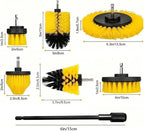 Nylon Round Cleaning Brush Set for Electric Drill - High-Density Bristle Carpet and Glass Cleaning Tool Kit(7pcs)