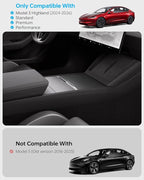 2025 Upgrade Center Console Organizer Tray for Tesla Model 3 Highland Accessories 2024 2026, Divided Storage Double Layer Space Slide smoothly - 4 PCS, Black