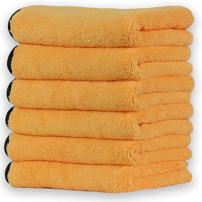 Simple Houseware Professional Grade Microfiber Towels for Car, 16" x 24", 6 Pack, 440 GSM