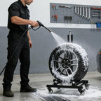 Yeeoy Rolling Wheel Detailing Stand, Heavy Duty Wheel Cleaning Stand, Portable Tire Car Detailing Roller with 3-Way Rotating Rollers for Cleaning, Ceramic Coating, Applying Tire Shine & Car Wheel Wash