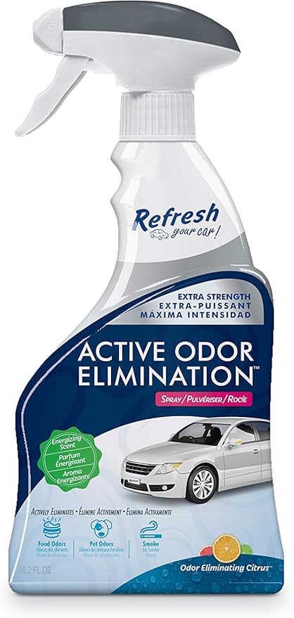 Refresh Your Car! E300863600 Active Odor Elimination 16.2 oz Trigger Spray, Grapefruit