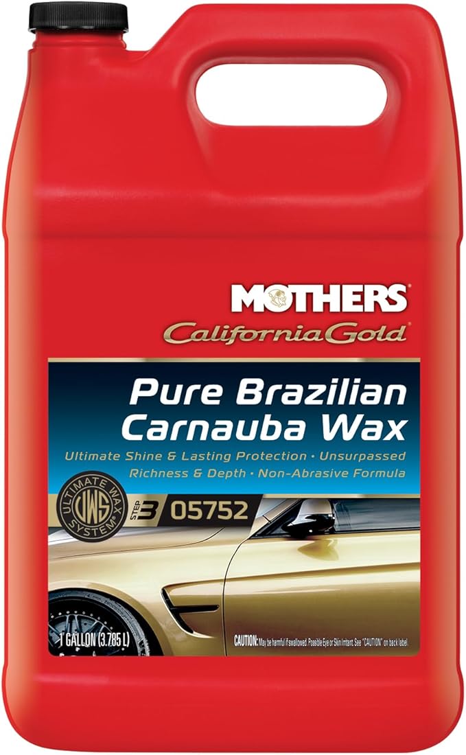 Mothers California Gold Pure Brazilian Carnauba Wax, 1 gal. — Ultimate Wax System Step 3, Delivers Deep Shine & Long-Lasting Protection, Enhances Richness & Depth for All Paints (05752)