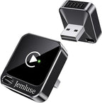Jemluse Wireless CarPlay Adapter for Apple - Mini Size, Fast Stable Connection Convert Wired to Wireless Car Play Dongle for iPhone iOS 10+, Plug & Play for Cars from 2016+ w/USB-C(Onyx)