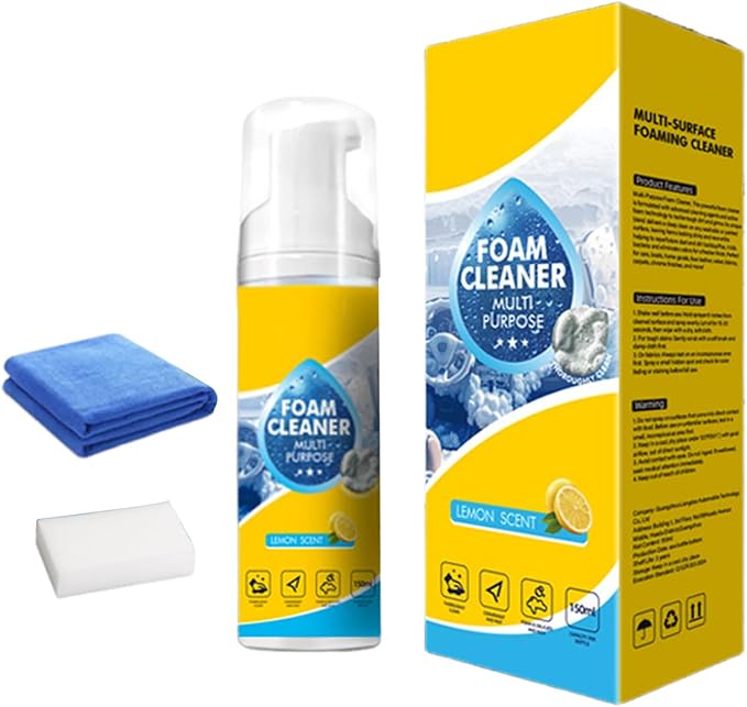 Car Interior Cleaner - Dashboard Stain Remover, 1 Bottle of 150ml Liquid for Grime Dissolving, Steering Wheel Solution with Rapid Evaporation, Auto Supplies, Deep Scrubbing Agent for Doors
