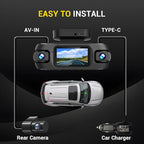 4K 4 Channel Dash Cam Front and Rear with Cabin, 4K+1080P+1080P Dash Camera for Cars, Free 128GB Card Included, Dash Cam with Night Vision, WiFi, GPS, APP Control, Parking Monitor, Loop Recording