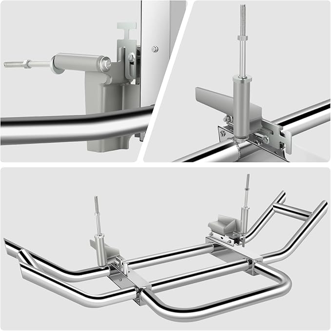 DNA MOTORING Front Bumper Brush Bull Bar Deer Guard Compatible with Freightliner Cascadia 2008-2017, 3mm Thick Iron Tubing, Polished Chrome, DG-G-002-SS+BKIT-DG-004