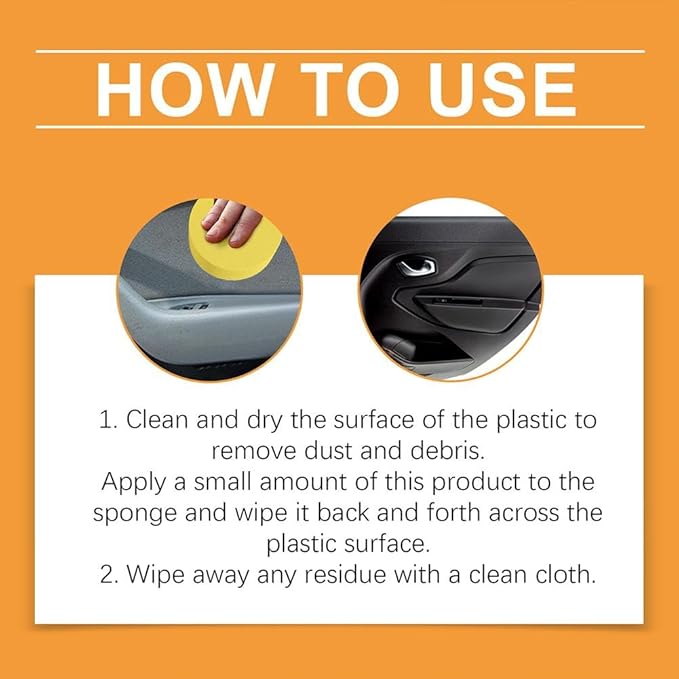 Car Interior Restorer – Leather & Plastic Trim Cream, Renews Faded Dash, Seats, Bumpers & Vinyl, UV Protective Polish, Non-Greasy 50g
