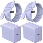USB C Charger Type C Charger Fast Charging 10FT 45W Samsung Chargers 2-Pack with iPhone Air/17/17 Plus/17 Pro/17 Pro Max/16/16 Plus/16 Pro/16 Pro Max/15/15 Pro Max/iPad Pros/Galaxy S25 S24(Purple)