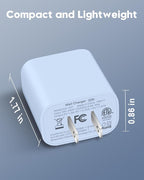 20W Fast Charger for iPhone 17/17 Pro Max/Air/17e/16/16 Pro Max/Plus, iPad Pro 13/12.9/11 inch, iPad 10th/Mini 6, AirPods, 2Pack USB C Wall Charger Type C Fast Charging Block with 3FT USB C to C Cable