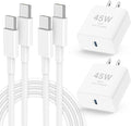 𝟐𝐏𝐚𝐜𝐤 𝟰𝟱𝗪 iPhone 17 16 15 Fast Charger,USB C Charging Block and 10ft Type C to C Cable Cord Long for Apple iPhone 17 Pro Max/17 Air/16 Pro/15 Plus/iPad/mini, Wall Plug Power Adapter Cube Brick